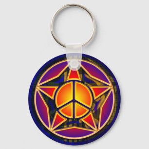 RETRO PEACE STAR SLEUTELHANGER