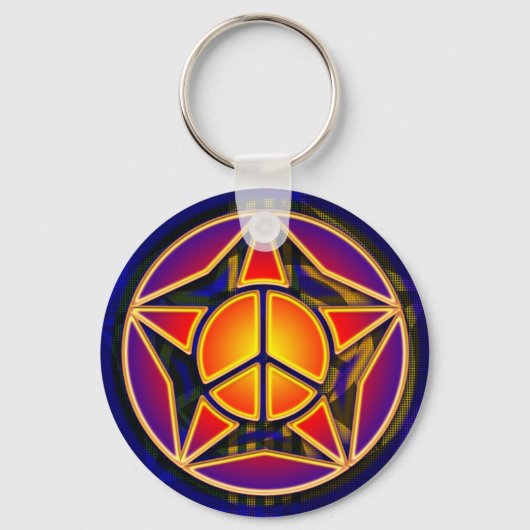 RETRO PEACE STAR SLEUTELHANGER (Voorkant)