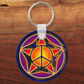 RETRO PEACE STAR SLEUTELHANGER (Voorkant)