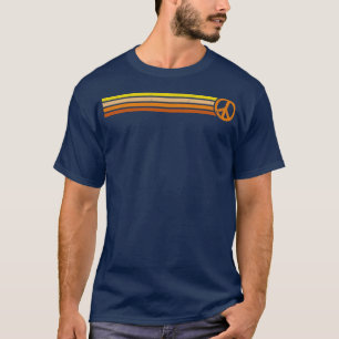RETRO PEACE STRIPES 70s Zonsondergang T-shirt