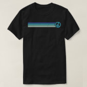 RETRO PEACE STRIPES  Blue T-shirt (Design voorkant)