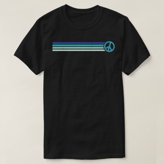 RETRO PEACE STRIPES  Blue T-shirt (Design voorkant)