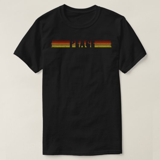 Retro Peace Stripes Zonsondergang Cutout T-shirt (Design voorkant)
