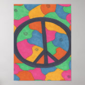 Retro Peace Symbol Art Poster (Voorkant)