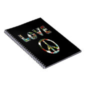 Retro Peace-teken Notitieboek (Rechterzijde)