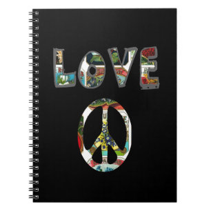 Retro Peace-teken Notitieboek