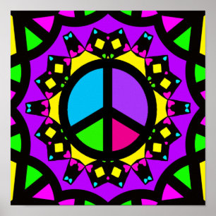 Retro Peace-teken Poster