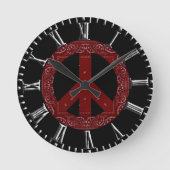 Retro Peace-teken Ronde Klok (Voorkant)