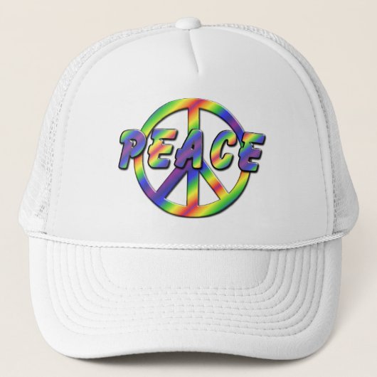 Retro Peace-teken Trucker Pet (Voorkant)