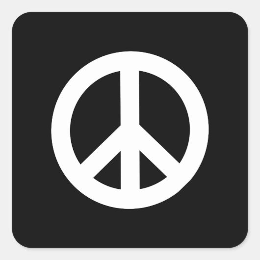 Retro Peace-teken Vierkante Sticker (Voorkant)