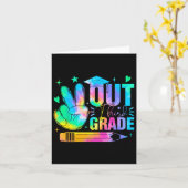 Retro Peace uit derde klas Afstuderen Tie Dye Sum Kaart (Gele Bloem)