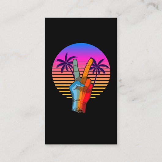 Retro Peace Vaporwave Hawaii 70s 80s Visitekaartje (Voorkant)