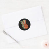 Retro Peace Vintage 60's 70's Hippie Ronde Sticker (Envelop)