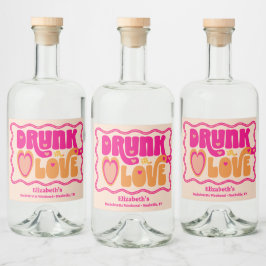 Retro Peach Drink in Love Bachelorette Weekend Likeurfles Etiket