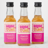 Retro Peach Drink in Love Bachelorette Weekend Likeurfles Etiket (Flessen)