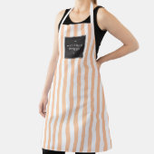 Retro Peach en White Stripes Apron Schort (Insitu)