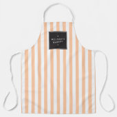 Retro Peach en White Stripes Apron Schort (Voorkant)