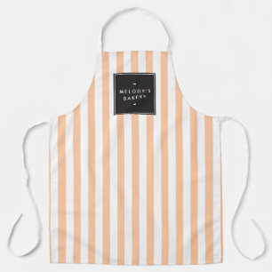 Retro Peach en White Stripes Apron Schort