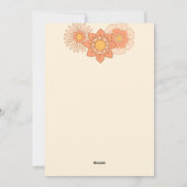 Retro PEACH Floral Groovy Graduation Invitations Feestdagenkaart (Achterkant)