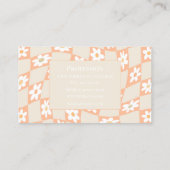 Retro Peach Fuzz Geruite Daisy Visitekaartje (Achterkant)