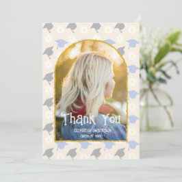 Retro Peach Graduation Bedankkaart