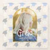 Retro Peach Graduation Glazen Onderzetter (Voorkant)