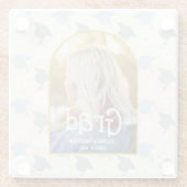 Retro Peach Graduation Glazen Onderzetter (Achterkant)