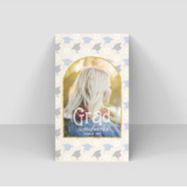 Retro Peach Graduation Name Card Visitekaartje