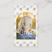 Retro Peach Graduation Name Card Visitekaartje (Voorkant)