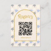 Retro Peach Graduation Registry Informatiekaartje (Voorkant)