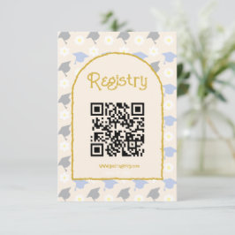 Retro Peach Graduation Registry Informatiekaartje