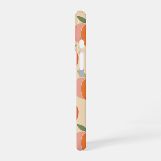 Retro Peach Motif with Grainy Texture iPhone 16 Hoesje (Linkerkant)