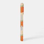 Retro Peach Motif with Grainy Texture iPhone 16 Hoesje (Rechterkant)