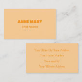  Retro Peach OrangeModern Chic Girly Professional Visitekaartje (Voorkant / Achterkant)