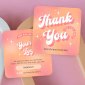 Retro Peach Pink Logo Business Bedankt voor uw bes Notitiekaartje