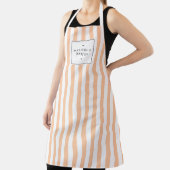 Retro Peach Snoep Stripes Apron Schort (Insitu)
