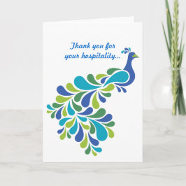 Retro Peacock Bedankkaart