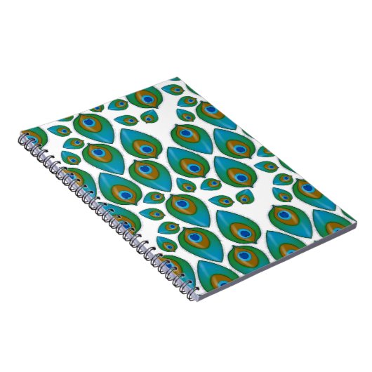 Retro Peacock Pattern Notitieboek (Rechterzijde)