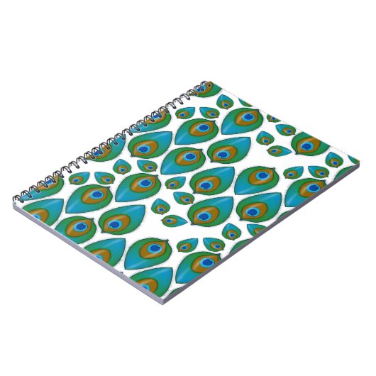 Retro Peacock Pattern Notitieboek (Linkerzijde)