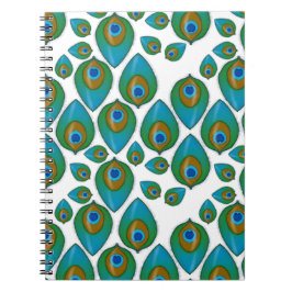 Retro Peacock Pattern Notitieboek