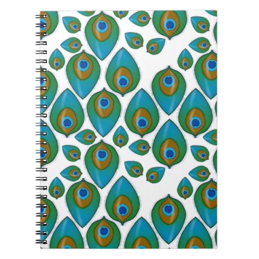 Retro Peacock Pattern Notitieboek (Voorkant)