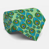 Retro Peacock Pattern Stropdas (Opgerold)