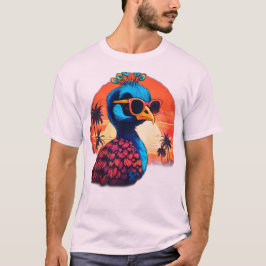  Retro Peacock T-shirt Design: Sunset Distr