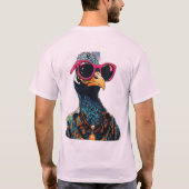  Retro Peacock T-shirt Design: Sunset Distr (Achterkant)