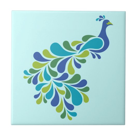 Retro Peacock Tegeltje (Voorkant)