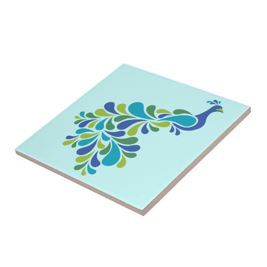 Retro Peacock Tegeltje (Zijkant)