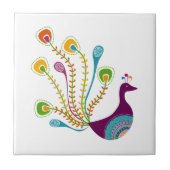 Retro Peacock Tegeltje (Voorkant)