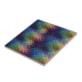 Retro Peacock Tiles Iridescent Blue Paars Green Tegeltje (Zijkant)