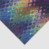 Retro Peacock Tiles Iridescent Blue Paars Green Tissuepapier (Detail)