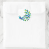 Retro Peacock Vierkante Sticker (Tas)